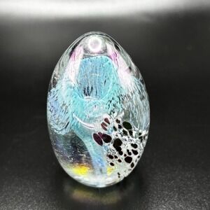 2.5" Iridescent Glass Egg ~ Dragon Egg